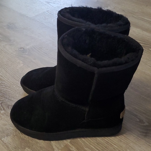 RJS fuzzies black leather suede winter boots - Picture 3 of 11